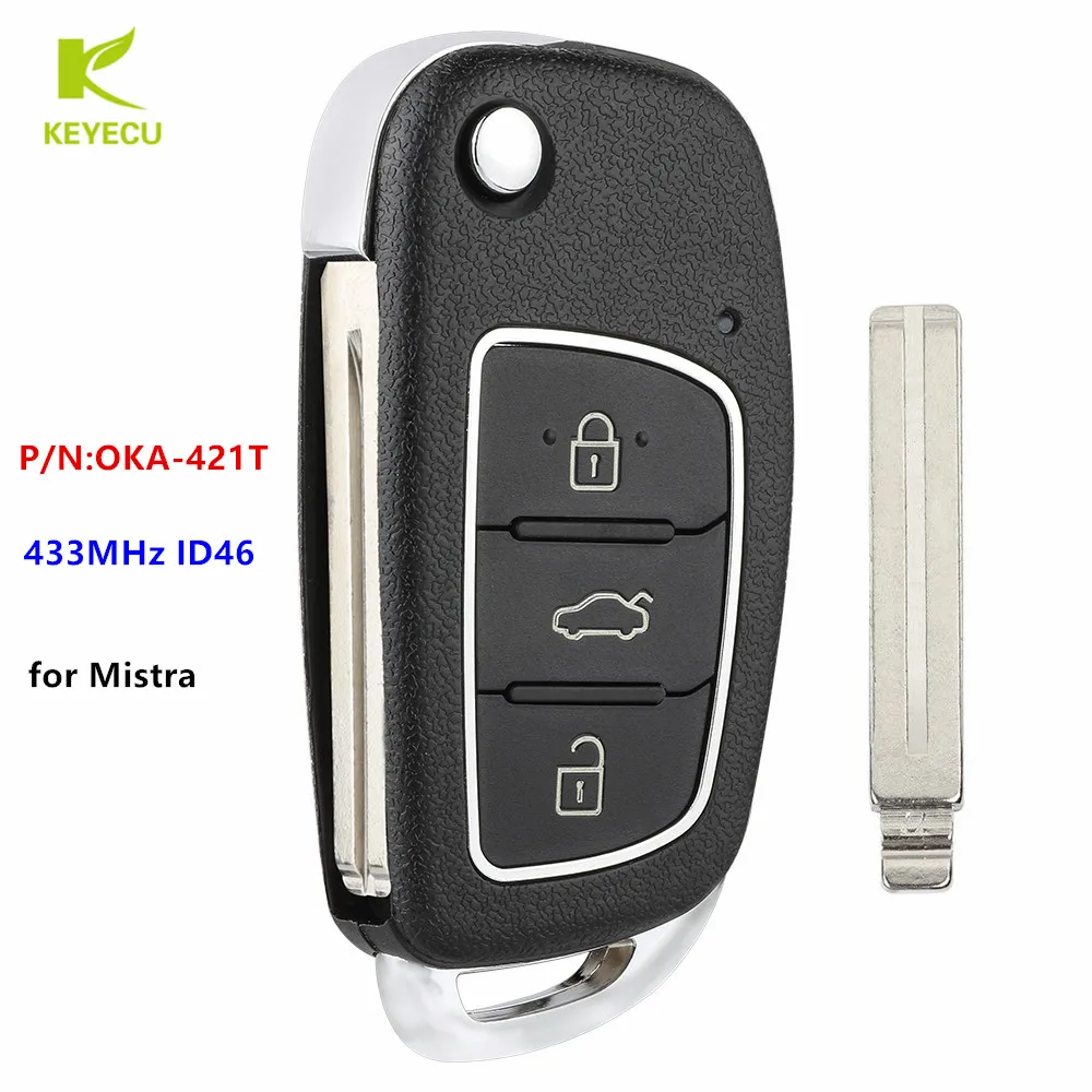 

Запасной дистанционный ключ-брелок KEYECU с чипом ID46 433 МГц для Hyundai Mistra 2013-2017 P/N: стандартная
