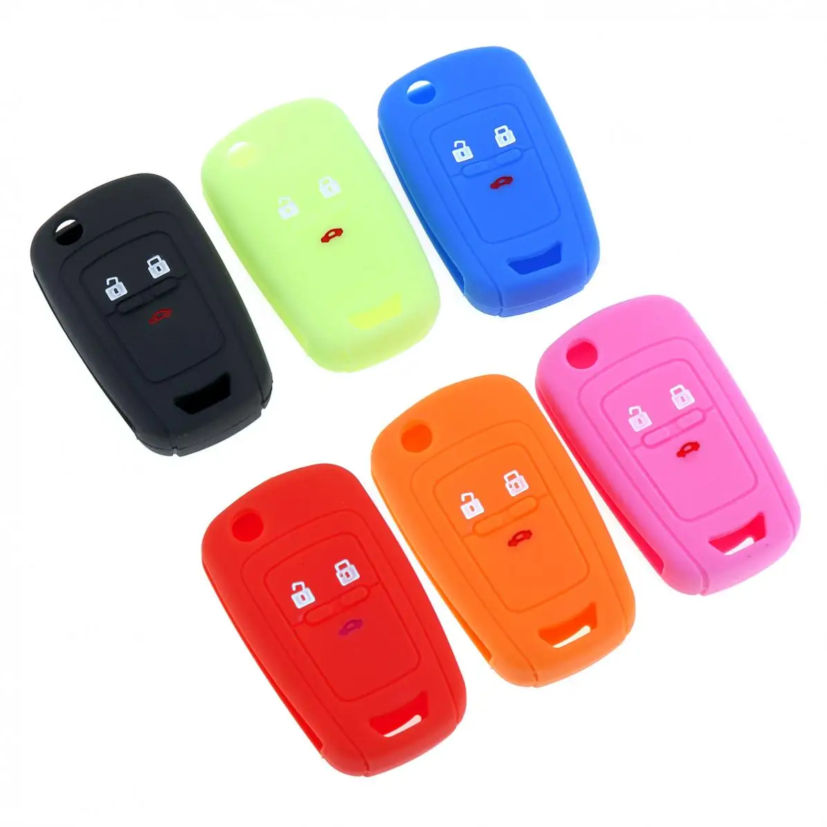 6 Colors Optional 3 Buttons Soft Silicone Car Remote Key Cover Case