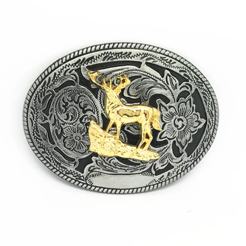 

Western cowboy belt buckle animal head retro design casual 100 men smooth belt buckle for a 4.0 belt