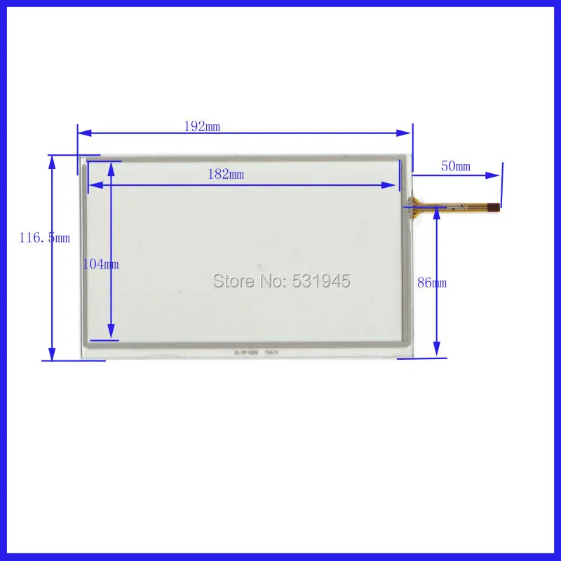 

ZhiYuSun ZL-TP-0266 POST 8 inch 4-wire resistive Touch Panel 192*116 compatible Navigator TOUCH SCREEN 192mm*116mm