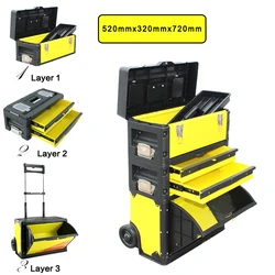 Bosi 3 in1トロリーツールボックスコールドロールスチールシートabs製