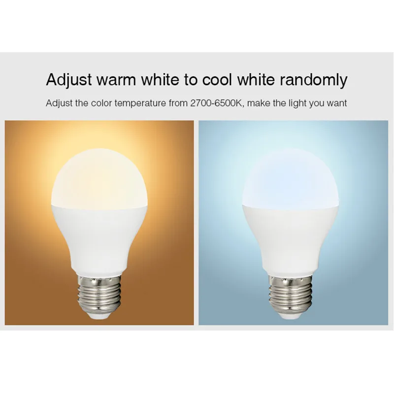 AC 86-265V Mi.Light 6W RGB+CCT LED Light Bulb FUT014 RF Remote Controllable WiFi Smartphones RGBW CCT Dimming For Houses Bars