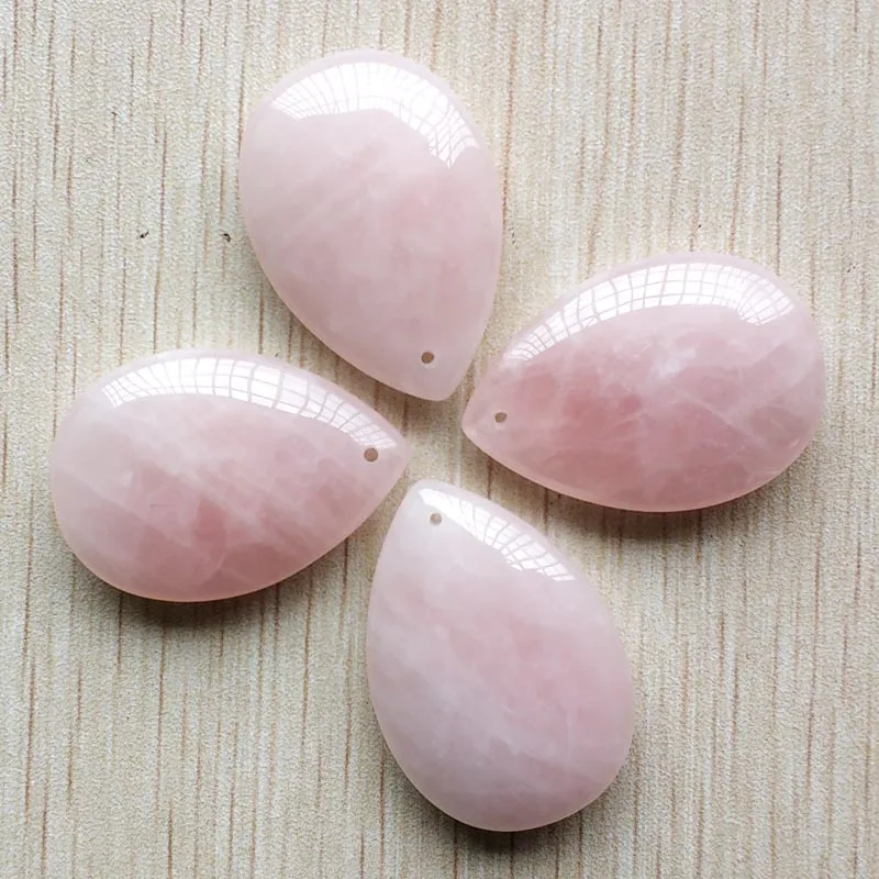 Wholesale 4pcs/lot 2019 New Fashion good quality natural stone pink water drop charms pendants for jewelry making free