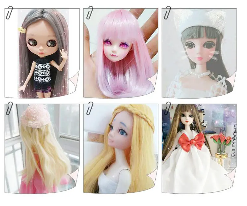 1 PC Cute Mini 15*100cm Popular Doll Hair Wig High-Temperature Material Straight Hair Wig For BJD Kids Gifts