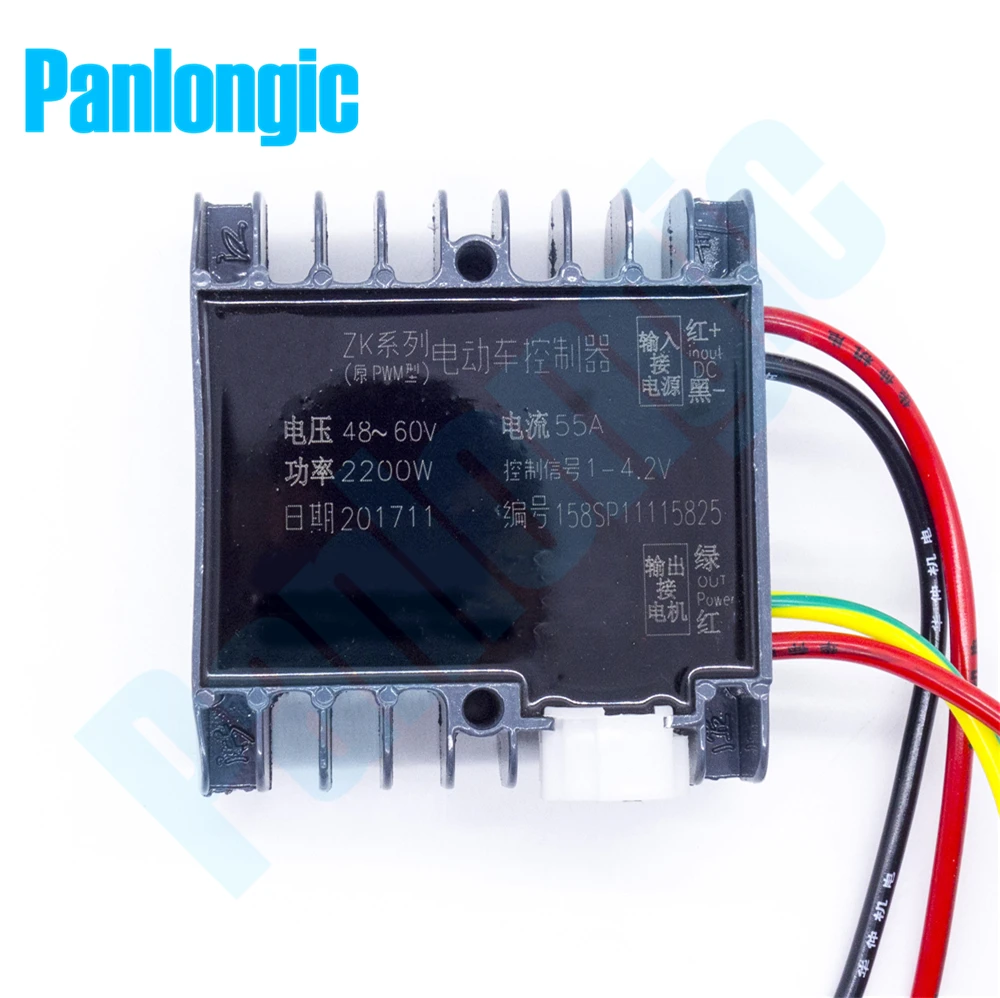 Panlongic 48V/60V 55A DC Brushed Motor Speed Control PWM Controller 2200W with Hall Foot Pedal Accelerator