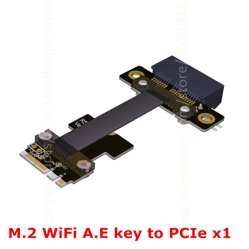 M.2 WiFi A.E Key A+E To PCI-e 1x x1 Riser Extender Adapter Card Ribbon Gen3.0 Cable AE Key A E For PCIE 3.0 x1 x4 x16 M2 Card