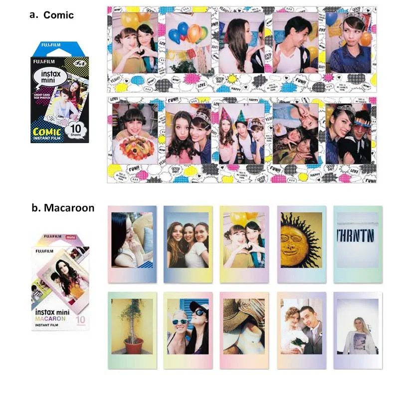 Genuine Fujifilm Instax Mini Film Color Photo Paper 10 Sheets For Fuji 11 12 9 8 7s 7c 90 25 70 SP-2 Link Liplay Camera/Printer