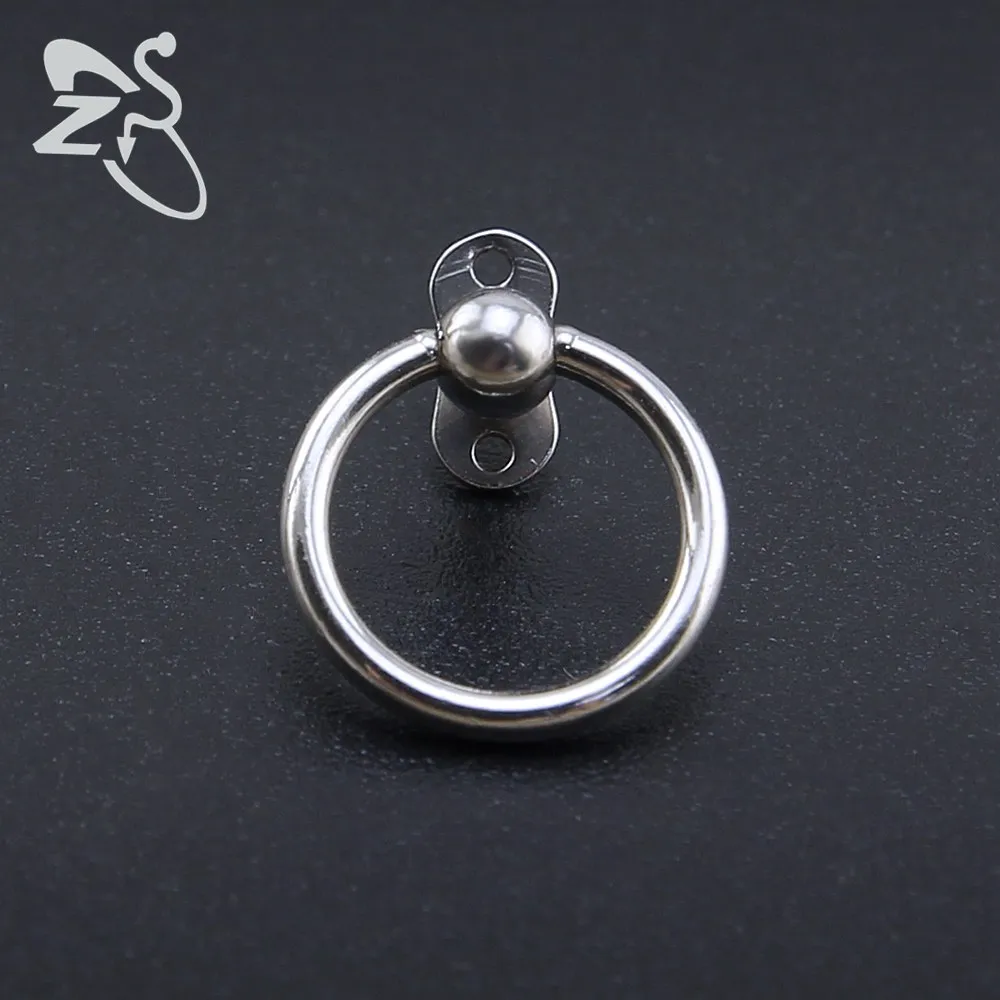 ZS 1PC Stainless Steel Round Circle Ring Internally Threaded Dermal Anchor Link Skin Diver Implants Body Jewelry Dermal Piercing