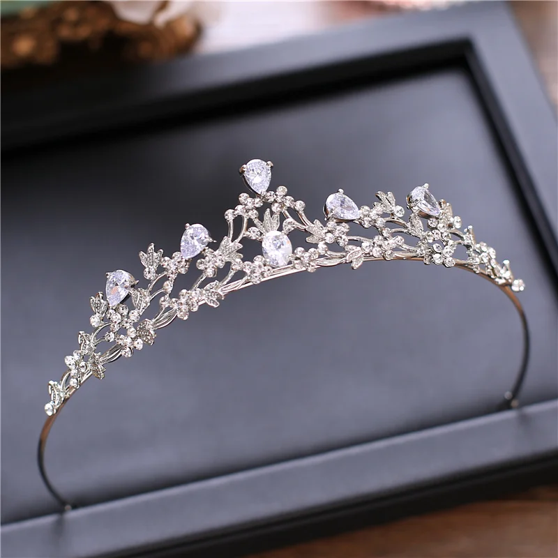 Zircon Tiara Copper Zircon Tiaras Micro Pave CZ Bride Crown Wedding Hair Jewelry Diadem Rhinestone Crowns Mariage Bijoux Coroa