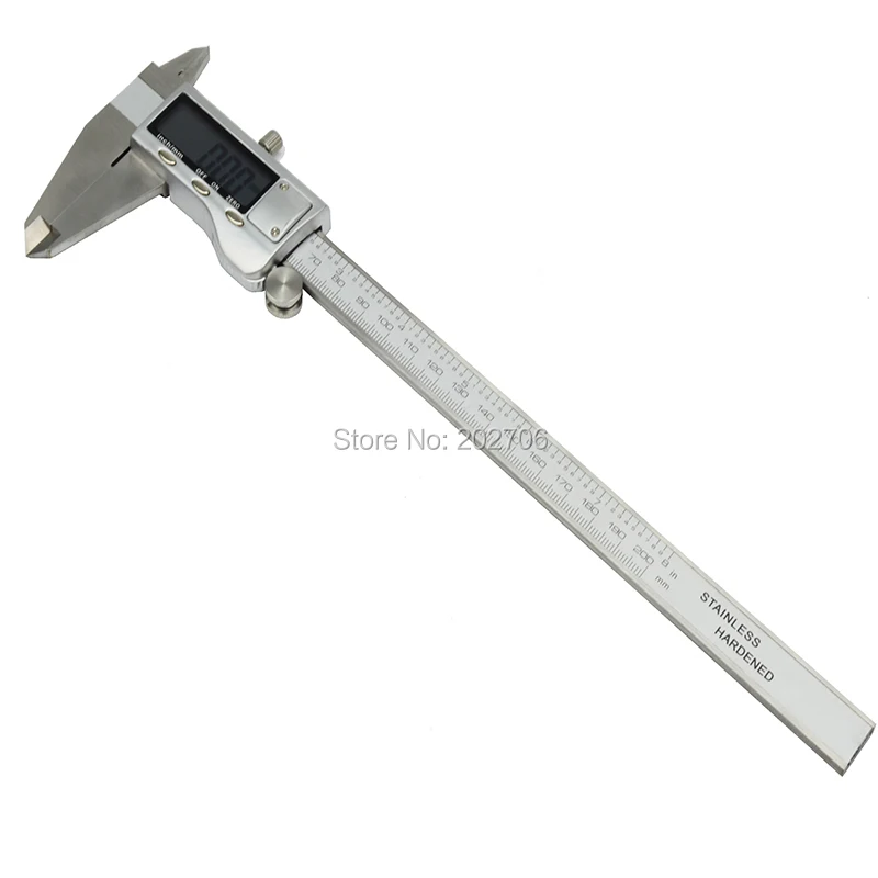 0-200mm 8inch Stainless steel metal case Electronic Digital Vernier Caliper micrometer gauge paquimetro long jaw plastic caliper