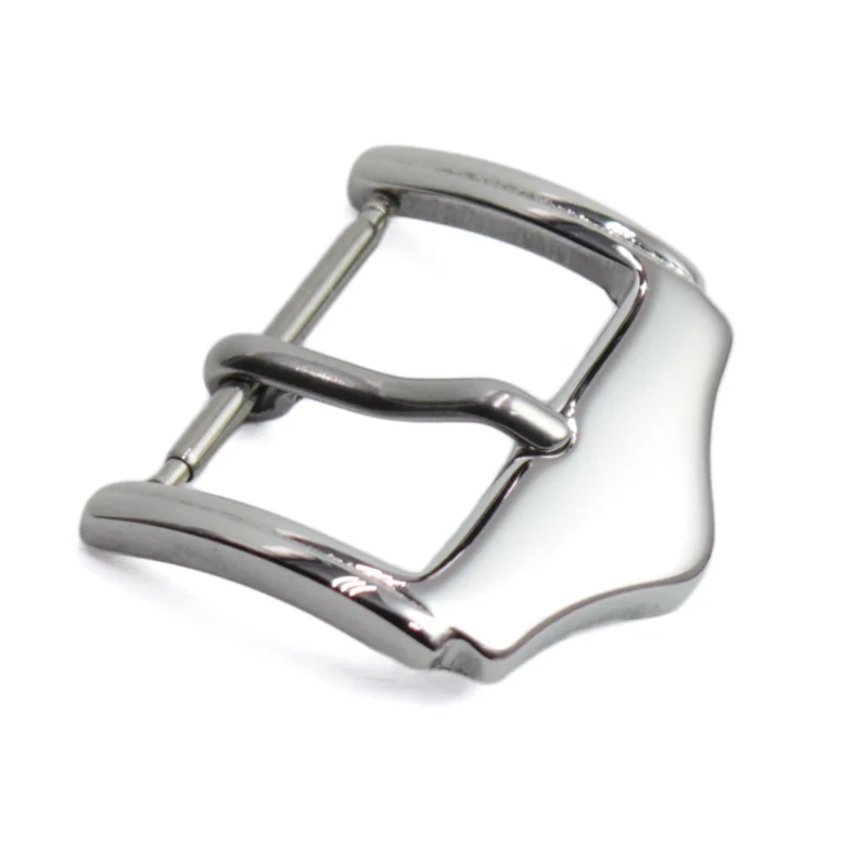 HENGRC 16 18 20 22mm Watch Buckle Silver Polished Stainless Steel Fashion Watchbands Strap Clasp Watch Accessories