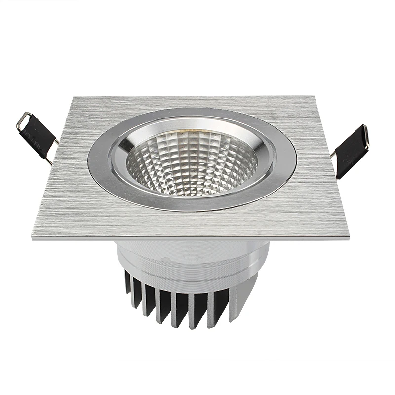 10pcs Square Bright Recessed LED Dimmable Square Downlight COB 7W 9W 12W LED Spot light decoration Ceiling Lamp AC 110V 220V