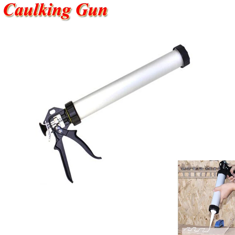 

300ml Aluminum Manual Casing Caulking Gun Durable Sausage Silicone Glass Glue Gun Adhesive Sealant Guns Caulking Tool C2051203