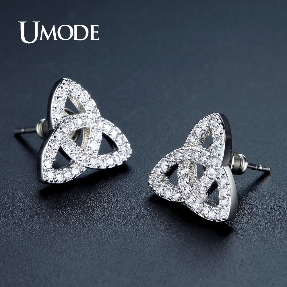 UMODE Brand Fashion Party Wedding Jewelry Stud Earrings for Women White Gold Color Boucle D\'oreille Femme Christmas Gifts UE0324