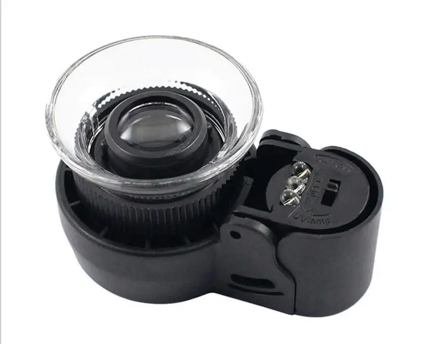 Imagem -04 - Vezes 21 mm Foco Led Iluminado Ajustável Lupa 45x Bolso Lupa Mini Plástico Jóias Selo de Leitura Vidro 45
