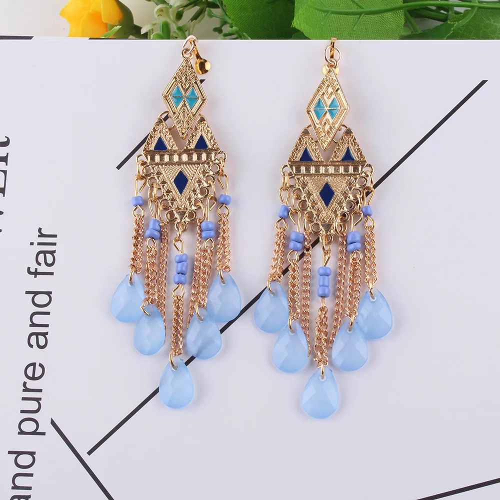 women Clip Earings Promotion Direct Selling Women Jewelry Newest Arrival Long Tassel Without Piercing Earrings Women Party gift