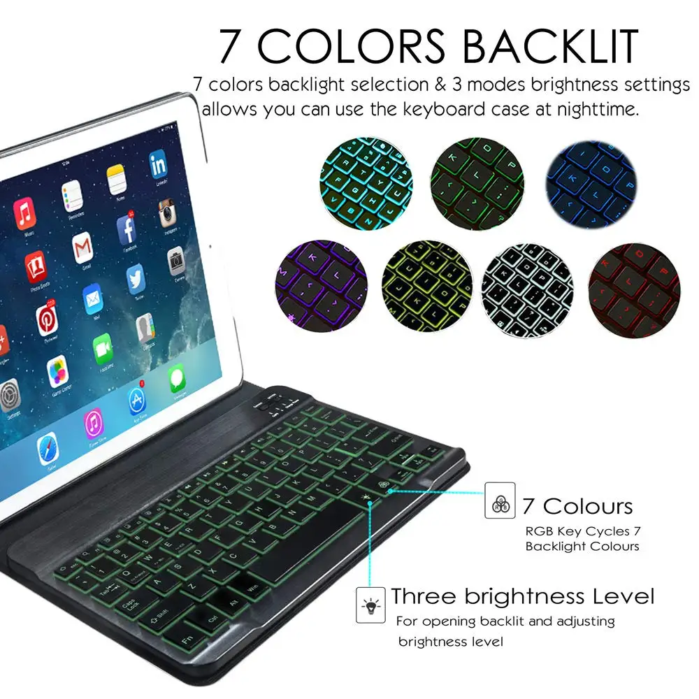 Back-lit Keyboard Case For iPad Air 3 2019 Pro 10.5 inch Ultra thin Smart Stand Leather Cover For iPad Air 3 10.5 Case Keyboard