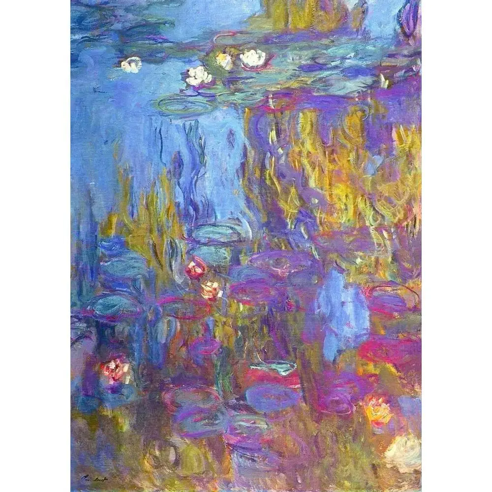 

Water Lilies Blue Claude Monet Oil Paintings Picture Reproduction Landscapes Art Hand Painted for Home Hall Wall Decor