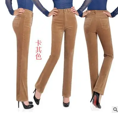 1pcs/lot autumn and winter straight woman pants corduroy trousers Corduroy elastic waist women pants