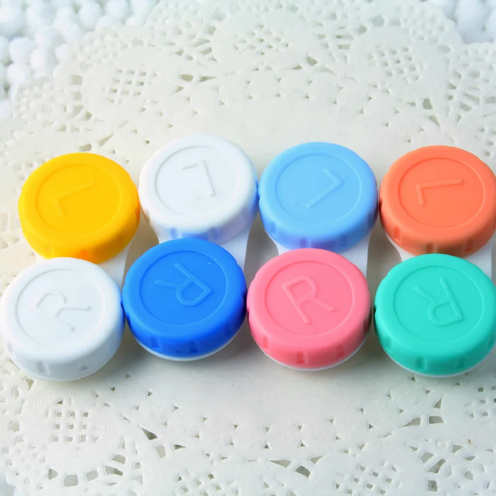 100 pcs/lot Glasses Accessories Cosmetic Contact Lens Box Colorful Case For Eyes Care Kit Holder Container For Contact Lens