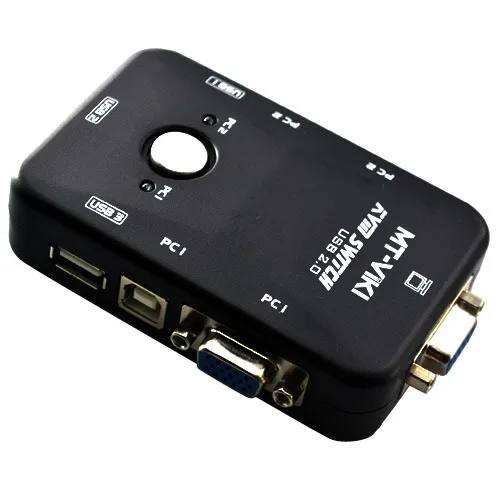 2 Port USB VGA KVM Switch Box + Kabel untuk Mouse Keyboard Monitor Berbagi Komputer