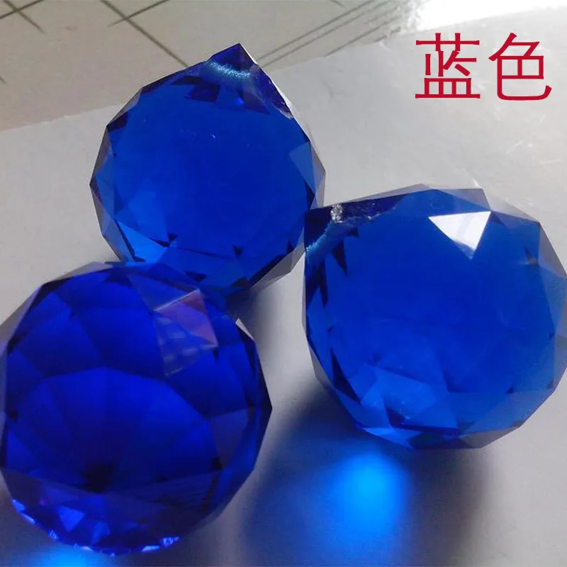 (Free Rings) 10PCS/lot 40mm Crystal Faceted Chandelier Ball Glass Lighting Spheres Wedding& Fengshui Products X-MAS Decoration