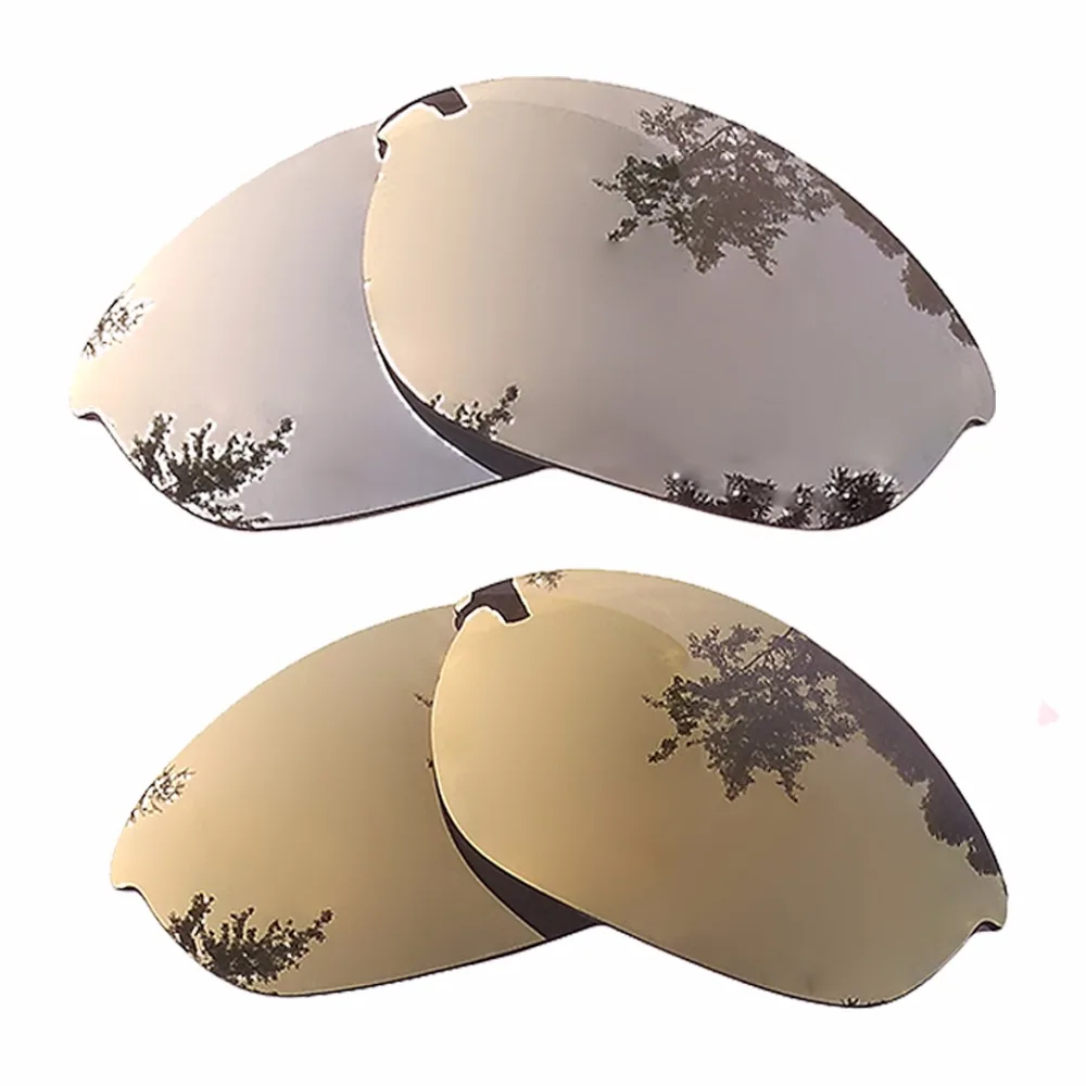 

Silver Mirrored & Bronze Gold Mirrored Polarized Replacement Lenses for Half Jacket Frame 100% UVA & UVB