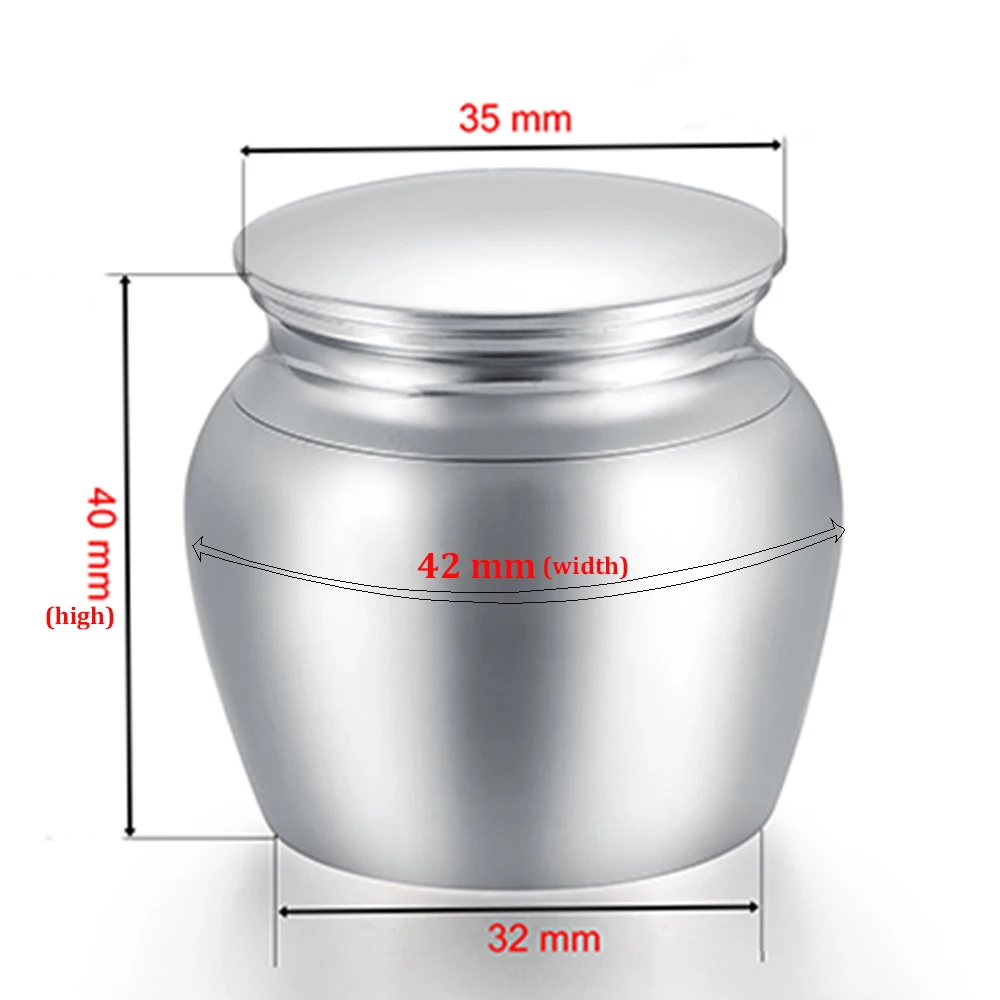 Stainless steel Large Capacity Cremation Urns Keepsake Memorial Ashes Urns Sliver Tone