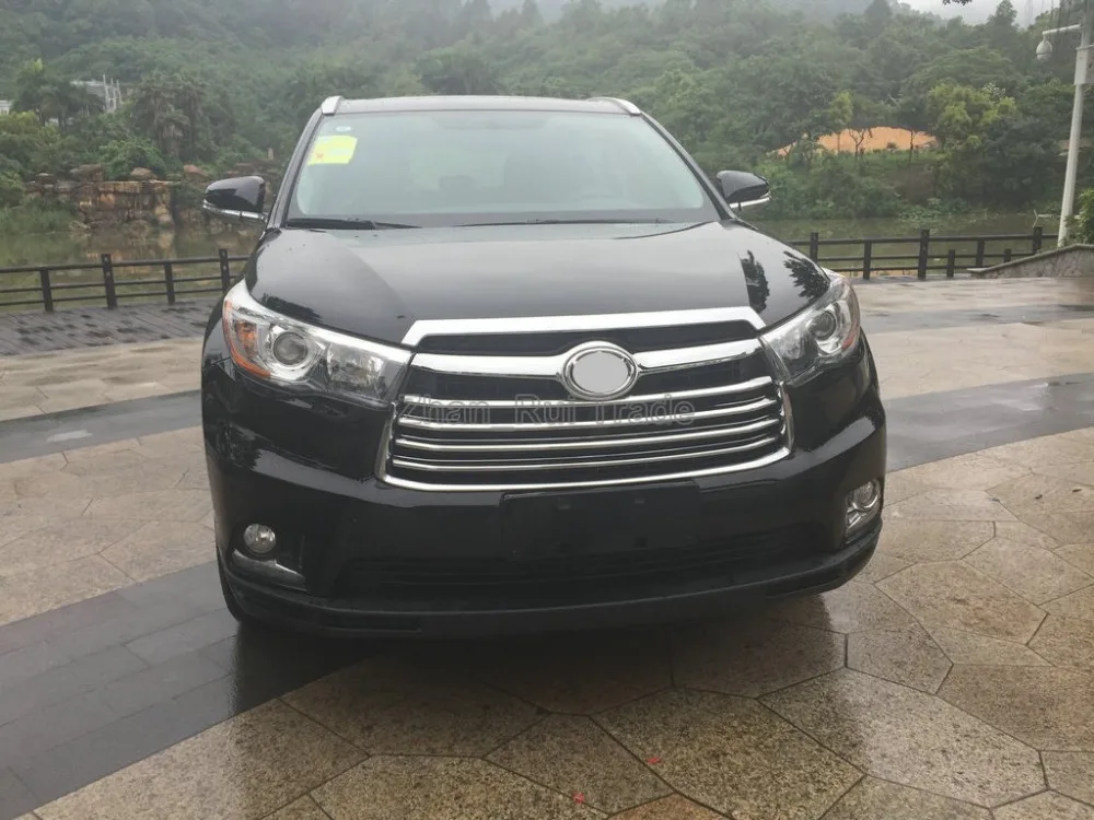Toyota Highlander 2014-2019 용 후드 트림 주변의 ABS 크롬 프론트 그릴