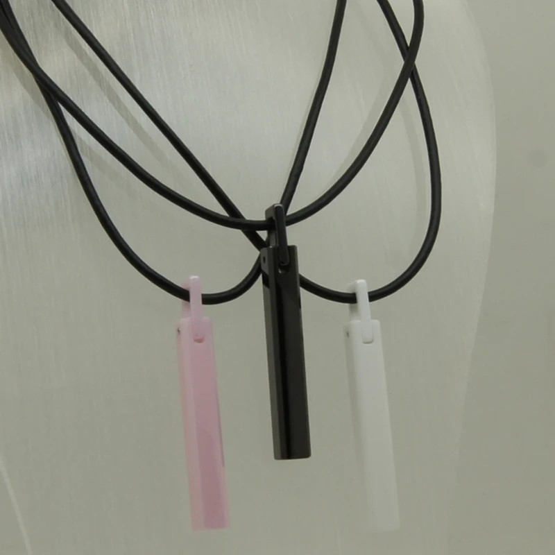 women girl  facet rectangle hi tech ceramic pendant necklace