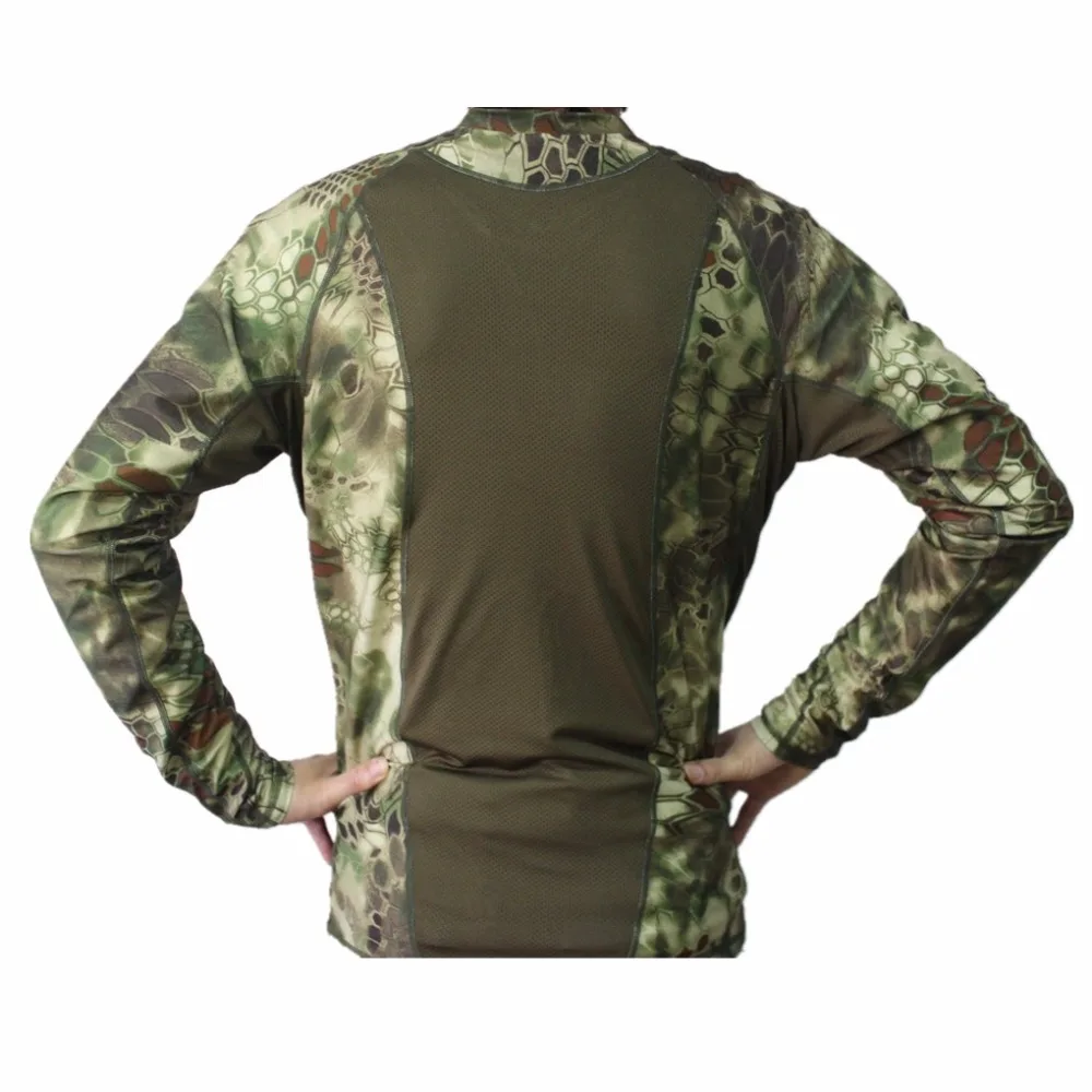 Breathable Elastic Quick-Drying Man Tactical Camouflage Tight Speed Dry Combat Tactical Long Sleeve T-Shirt Fast Dry Tee