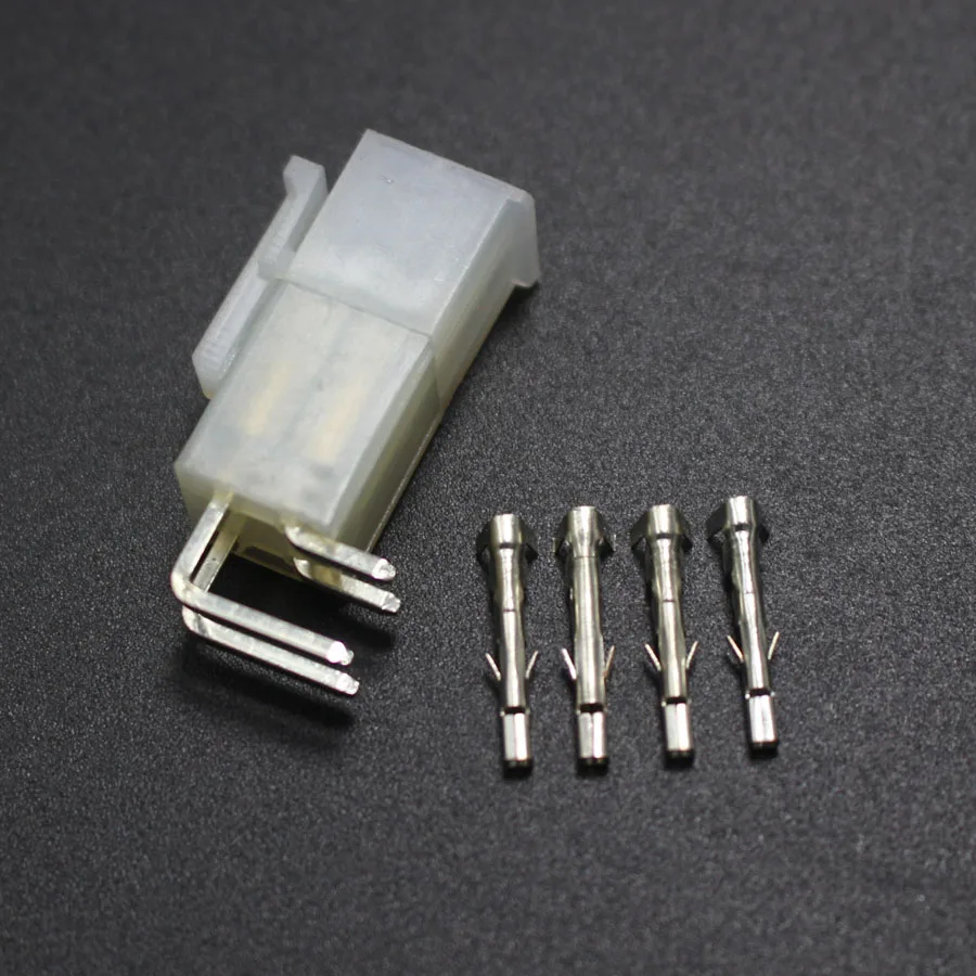 5sets 5557 5569 4P Bend Pin Wire Terminals Electrical Connector 4.2mm 4Pin Right Angle Plug jack for Car Auto PC ATX