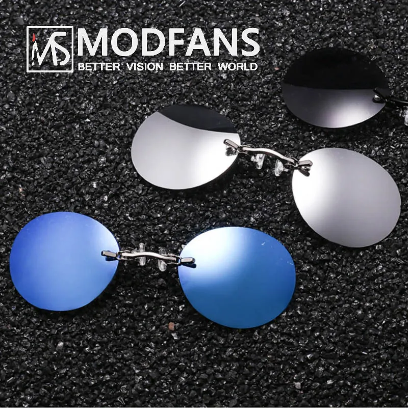 

Rimless men sunglasses Matrix Morpheus Style trendy Ultralight clip nose retro sunglasses eyewear