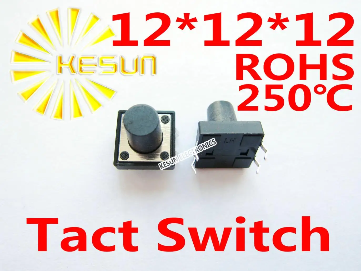 500PCS DIP 12X12X12MM Tactile Tact Push Button Micro Switch Momentary  ROHS