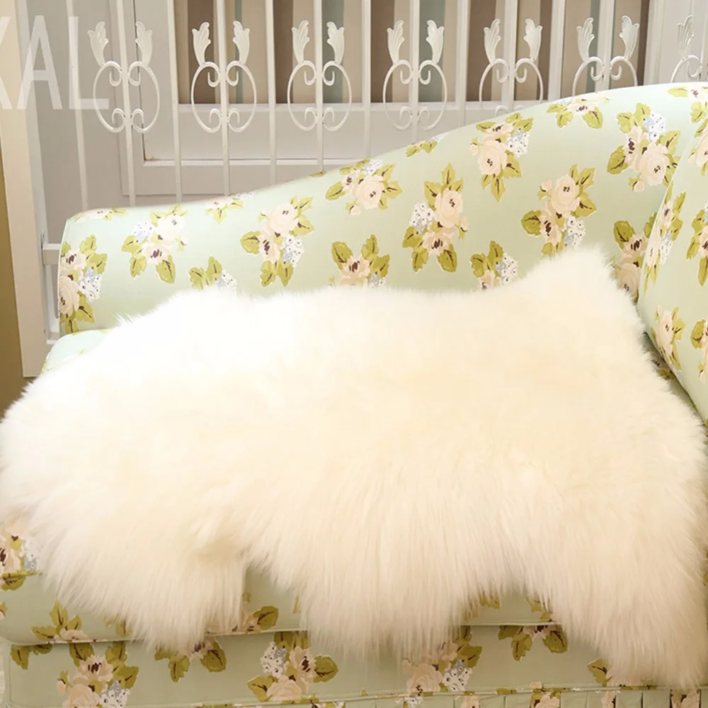 Pure Wool Big Deluxe Whole Australian Sheepskin Plush Seat  Cushion Pad Cover Carpet In Car Sofa Mat Bedroom  Living Room