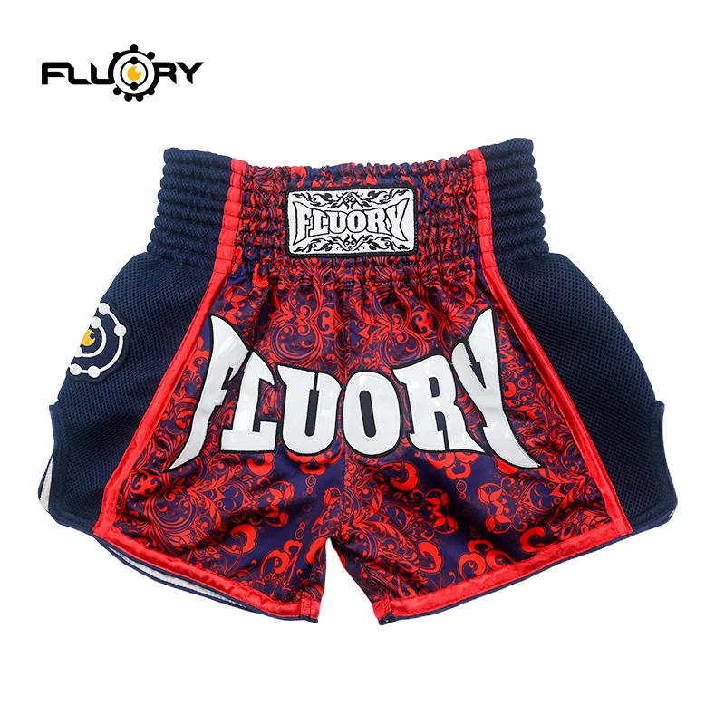 unisex printing flower muay thai shorts retro mma shorts kick boxing pants