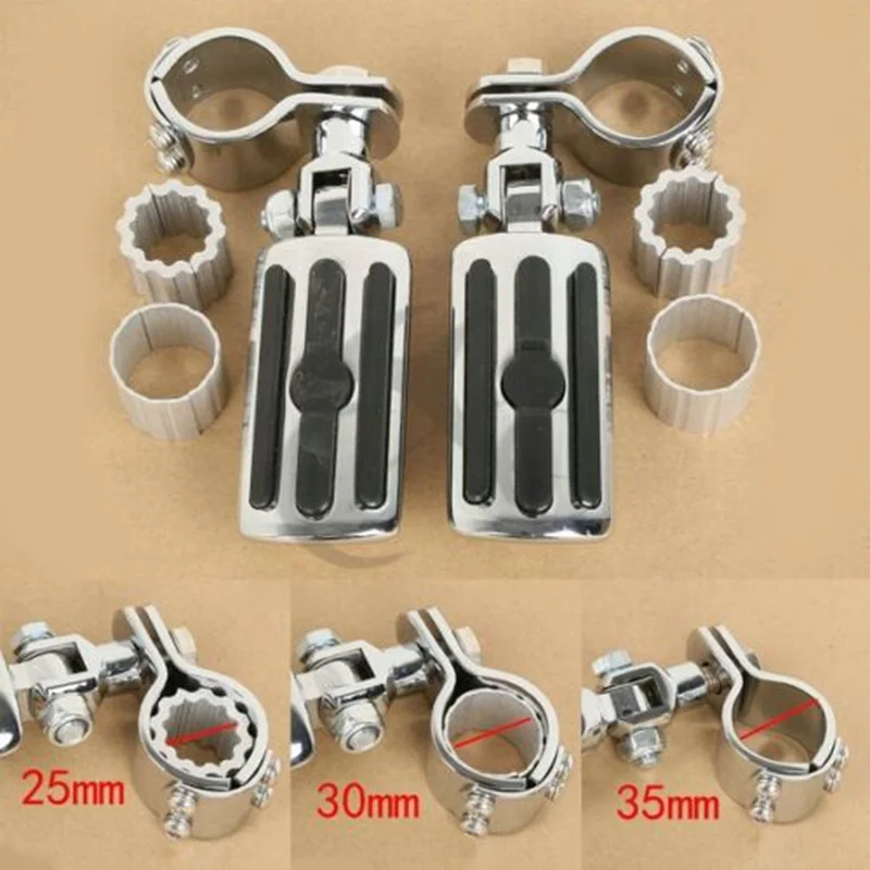 

Motorcycle Chrome Foot Peg W/Clamps For Honda Harley Suzuki Yamaha GL1500 GL1100 GL1200 VL1500 VL800 VZ800 VL125 VL250 VN400