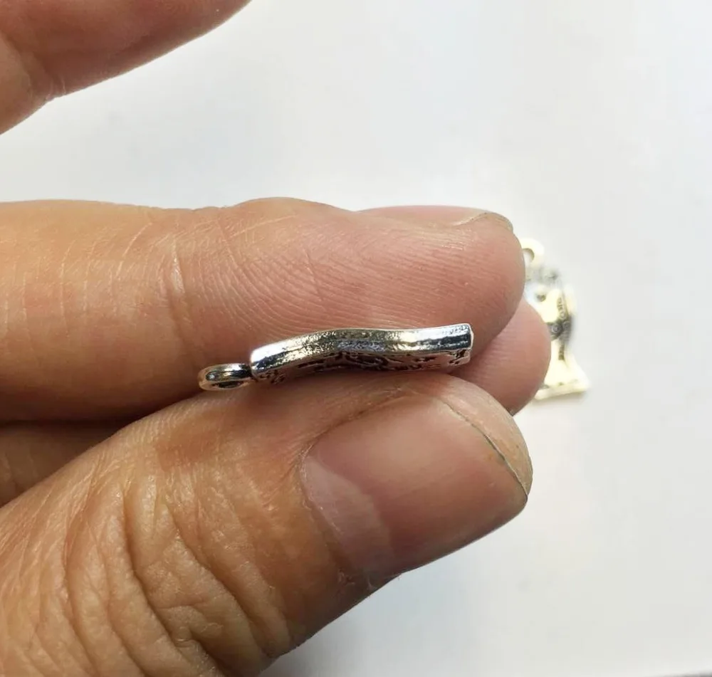 Eruifa-20 Uds. De 8x15mm de monedas diminutas, dijes de aleación de Zinc, collar al por mayor, pendiente, pulsera, joyería artesanal hecha a mano, 2 colores
