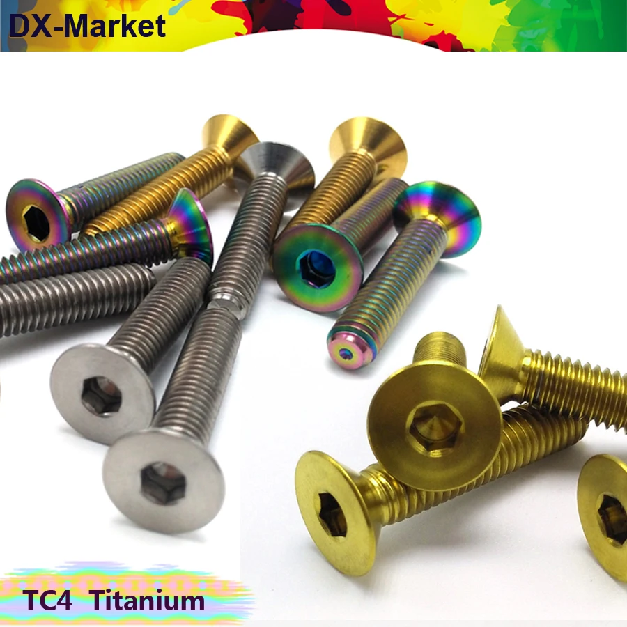 

m3 m4 m5 m6 titanium flat head screw , DIN7991 hex socket flat head bolt , TC4 titanium fasteners