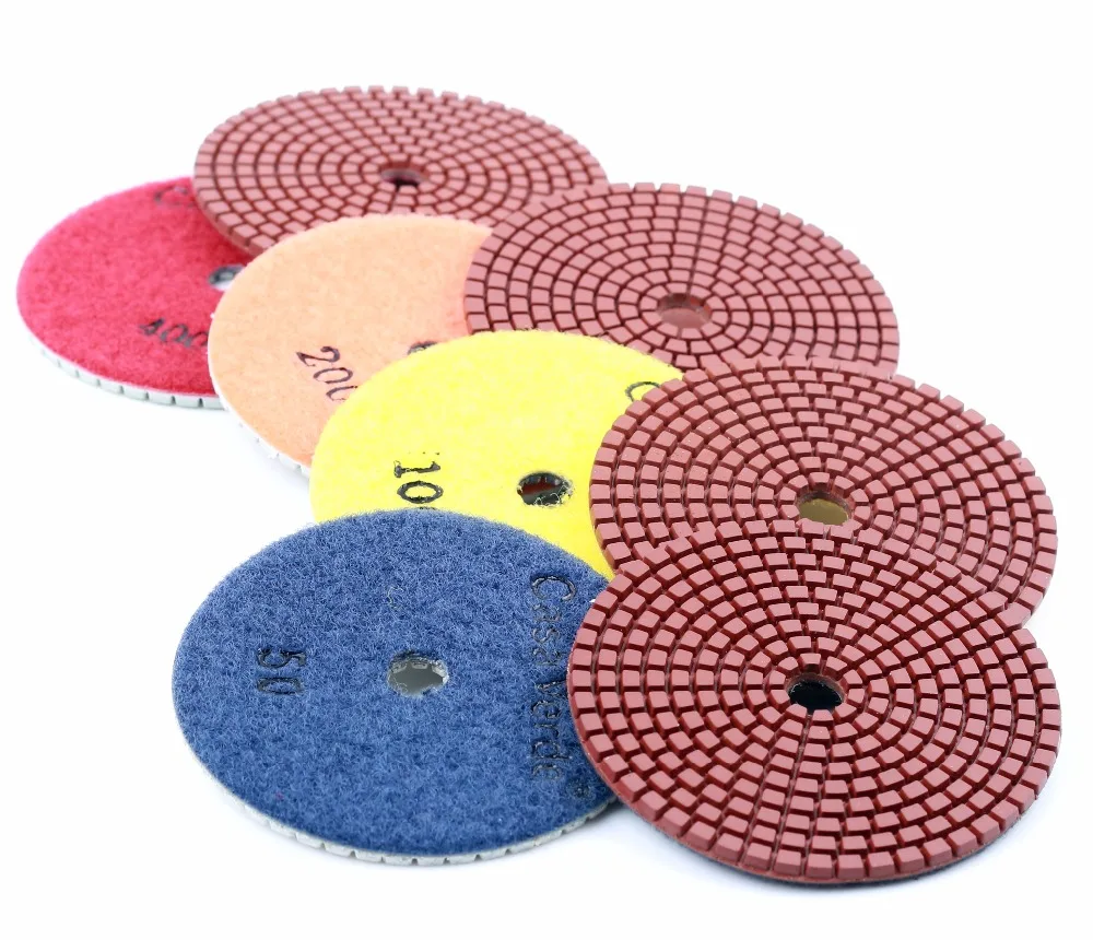 

free shipping copper bond 4 inch 100mm flexible wet polishing pads for granite,marble and engineered stone