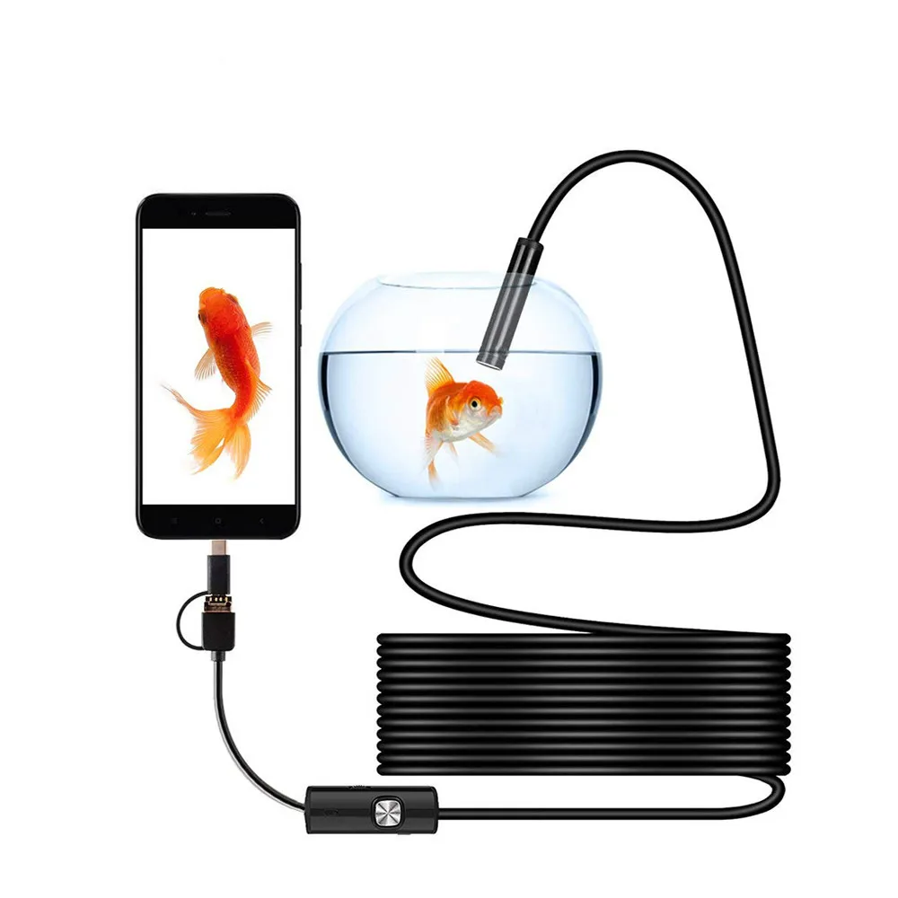 8MM Endoscope Camera 1080P HD USB Endoscope with 8 LED 1/2/5M Cable Waterproof Inspection Borescope for Android PC
