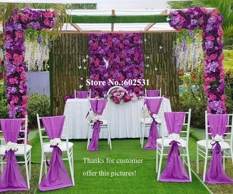 SPR purple with green wedding rose flower wall backdrop Free Shipping 10pcs/lot  wedding arch artificial flower decorations