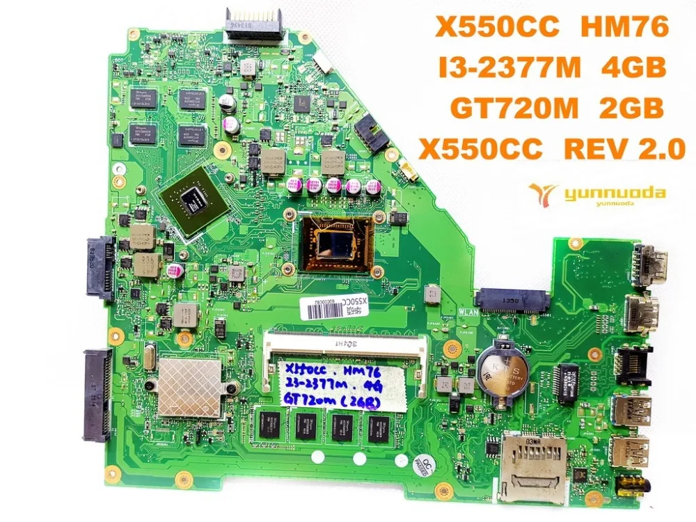 Original for ASUS X550CC  laptop motherboard X550CC  HM76  I3-2377M  4GB GT720M  2GB X550CC  REV 2.0   tested good