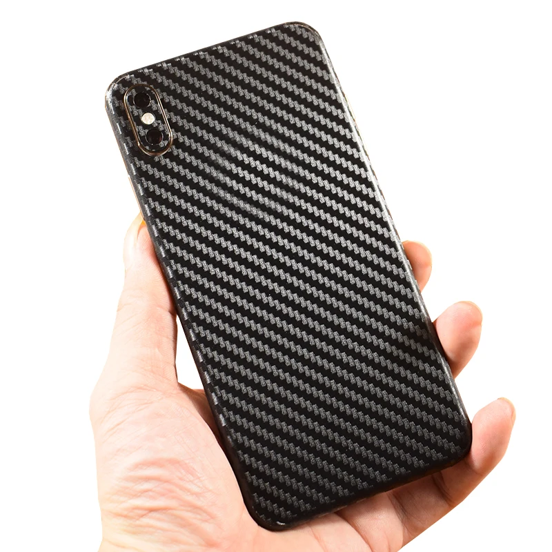3D Carbon Fiber Skins Film Wrap Skin Phone Back Paste Sticker For iPhone XS MAX XR X 8 Plus 7 6 6S Plus Transparent Back Sticker