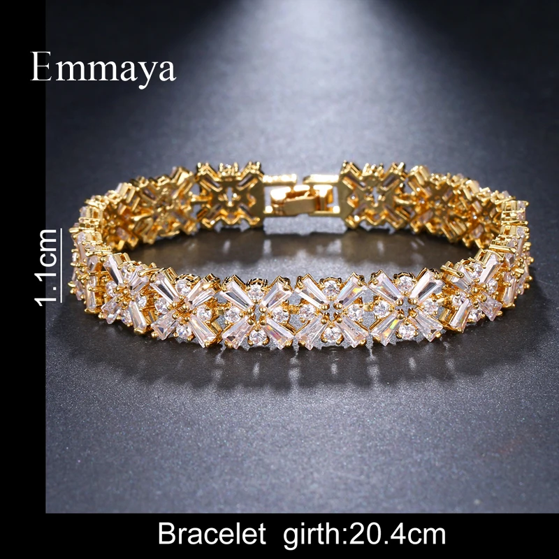 Emmaya Bracciale di lusso Braccialetti di cristallo per le donne Bracciali e braccialetti con ciondoli Gioielli da sposa femminili