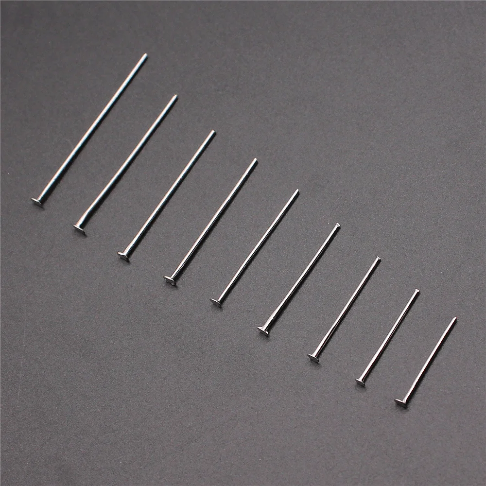 200pcs 18-35mm Flat Head Pins 4 Colors Headpins For Jewelry Making Jewelry Findings & Components