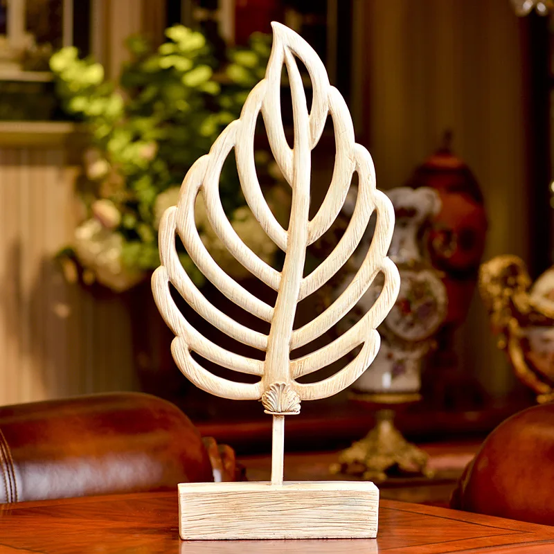 

Hot European retro imitation wood leaf ornaments resin crafts Decorations neo-classical home furnishing!