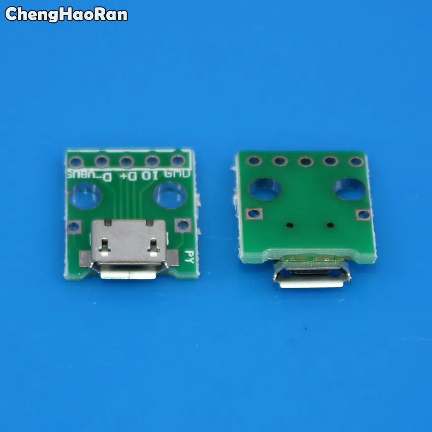 ChengHaoRan 1-10pcs Mini Micro USB to DIP 2.54mm Adapter Connector Module Board Panel Female 5-Pin Micro USB PCB Type Parts