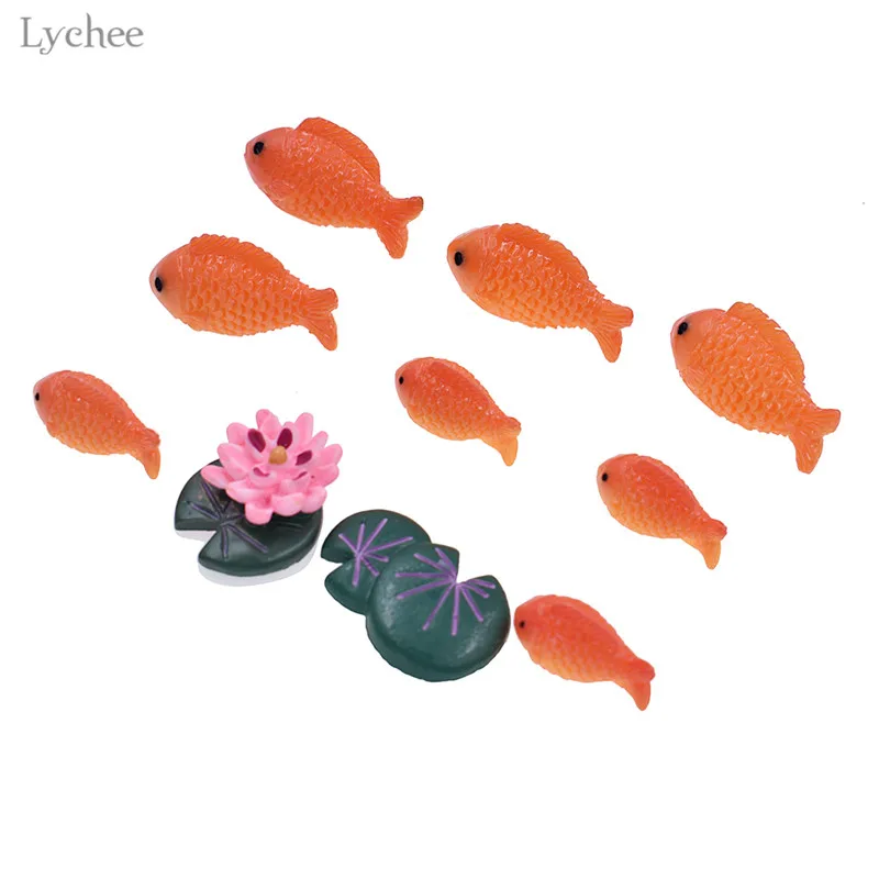 Lychee Leven Decoratieve Rode Vis Miniatuur Mini Micro Landschap Ornamenten Hars Beeldjes Woondecoratie