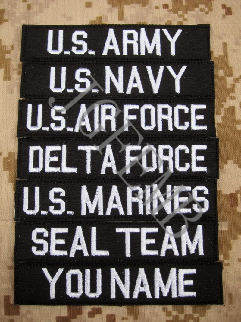 

Tactical Military Embroidery Patch Badges, Custom Name Tapes, Chest Services, Morale, Black